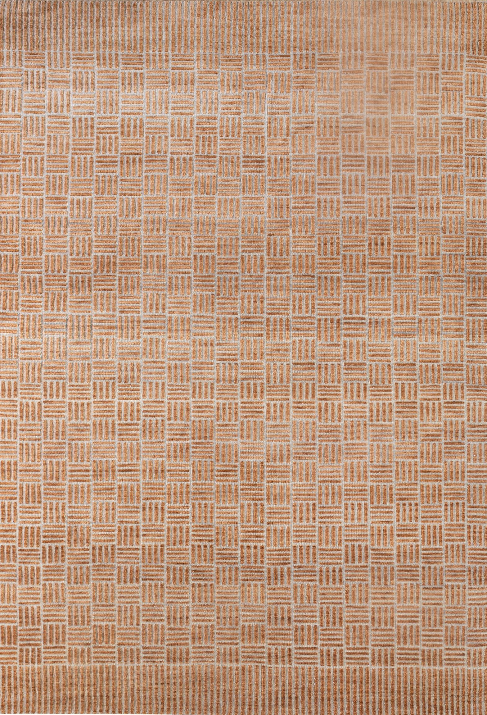 Jaipur Rugs 6x9 Piedi Tappeto annodato a mano in lana moderno rosso e arancione