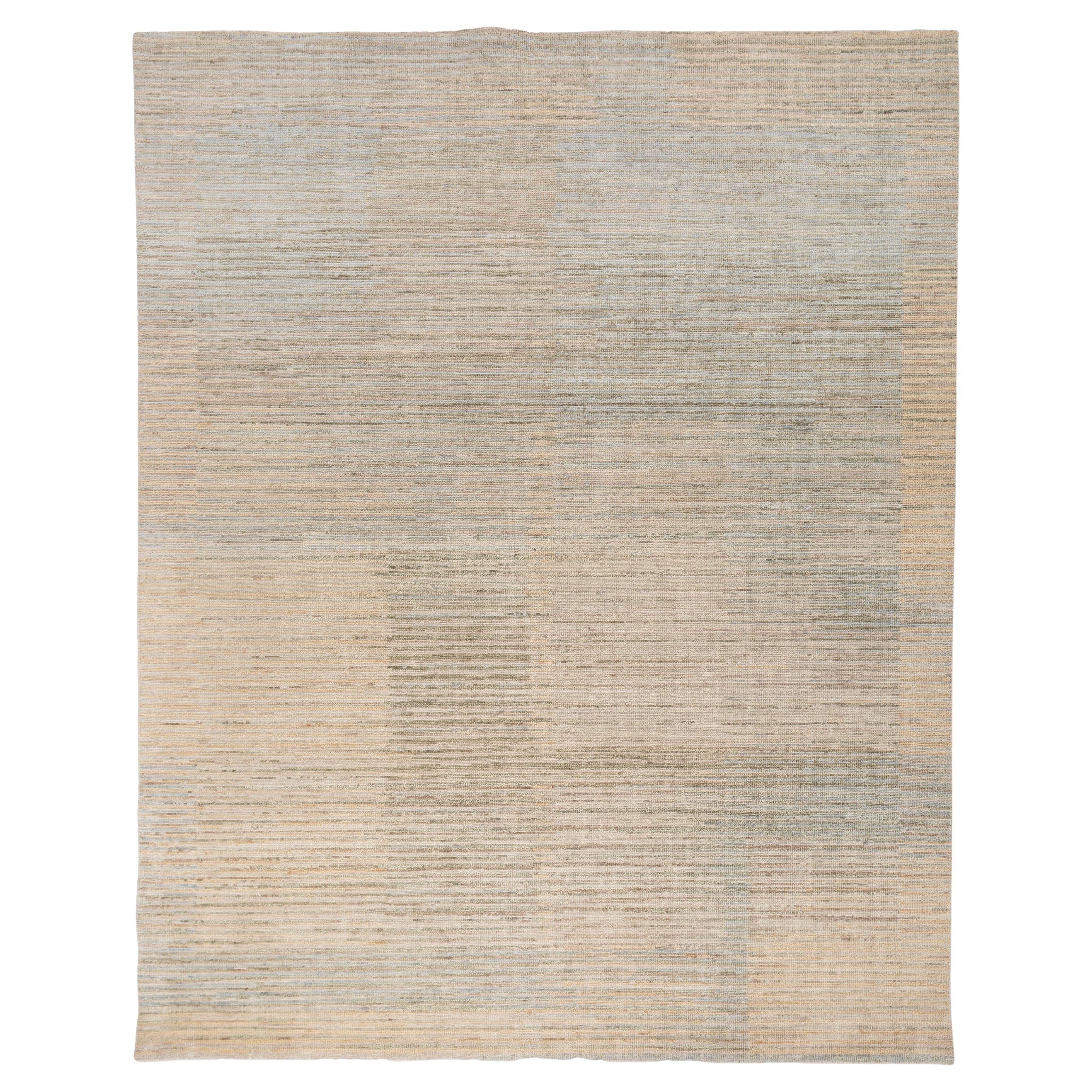 Tappeto Jaipur Rugs 8X10 Piedi Annodato a mano Tappeto in Lana Moderno Verde