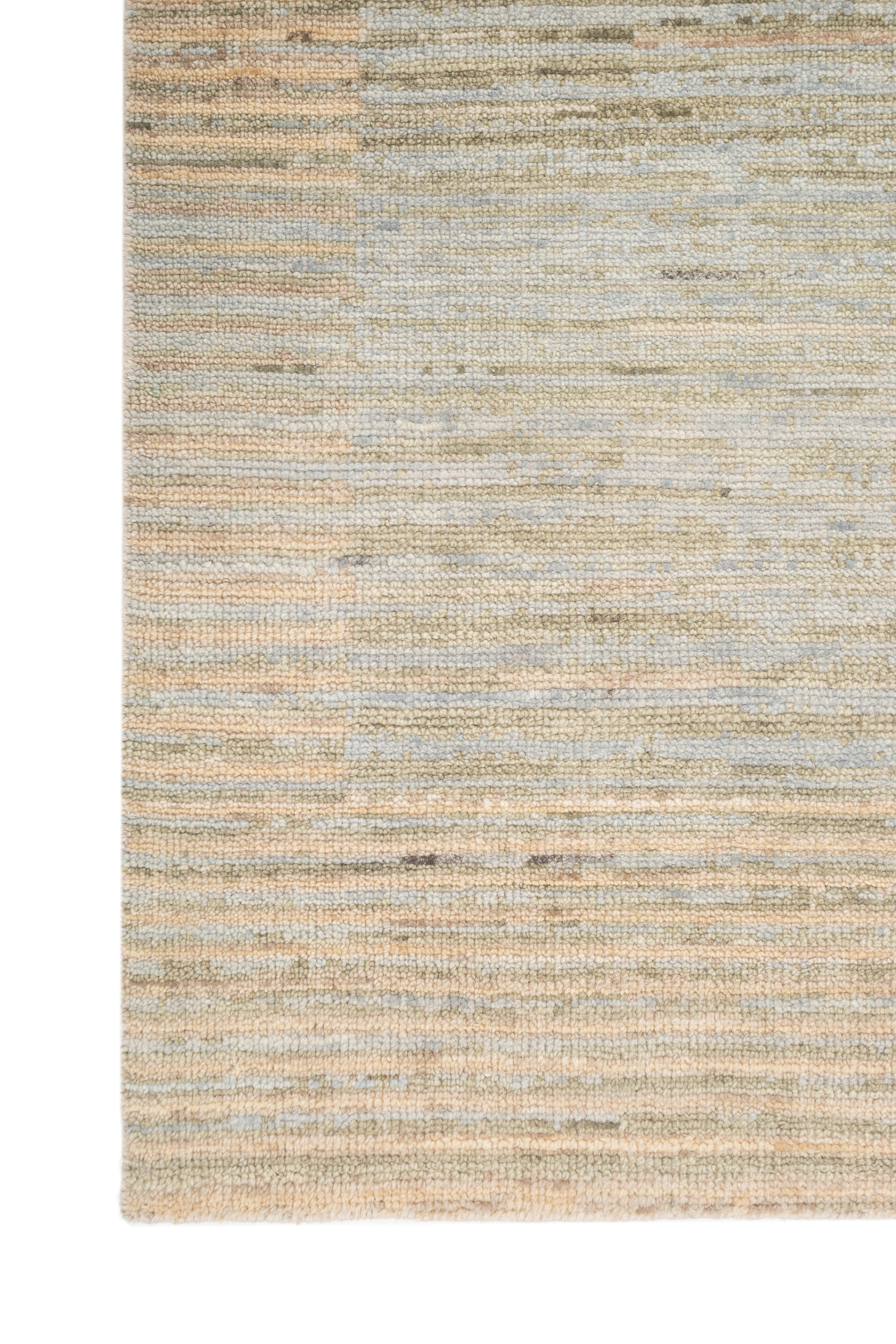 Indiano Tappeto Jaipur Rugs 8X10 Piedi Annodato a mano Tappeto in Lana Moderno Verde in vendita