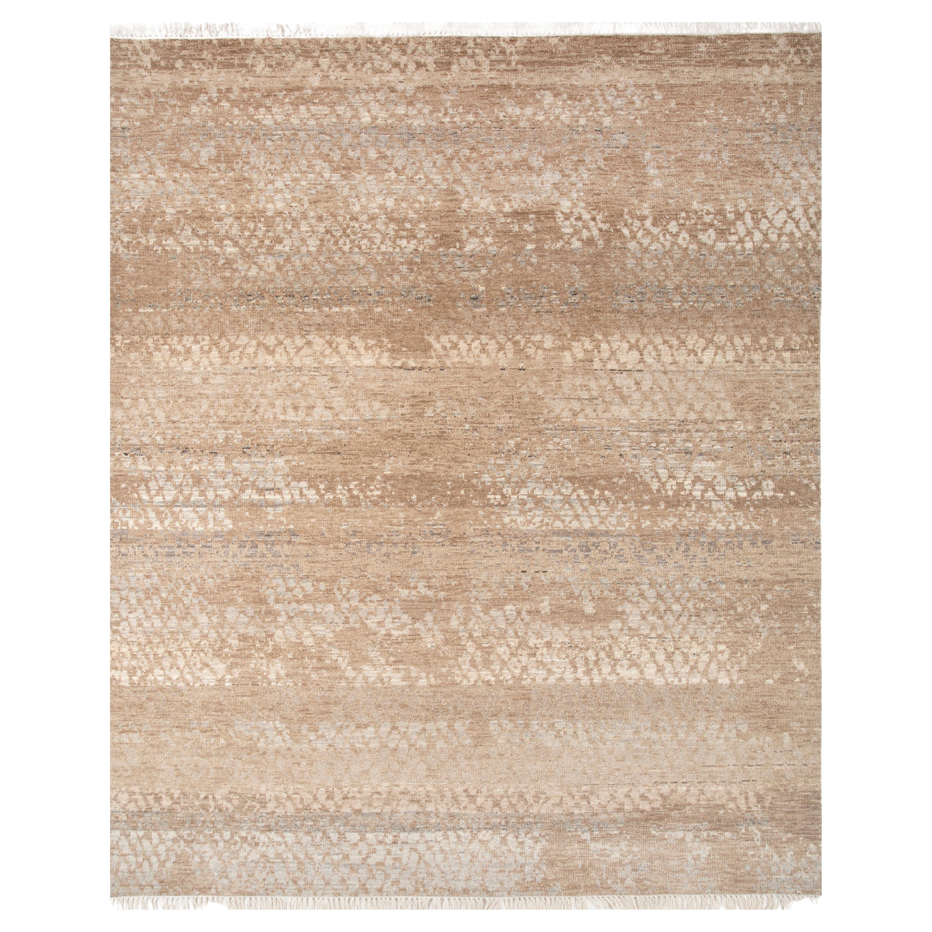 Jaipur Rugs 8x10 Piedi Tappeto annodato a mano in lana moderno beige e marrone