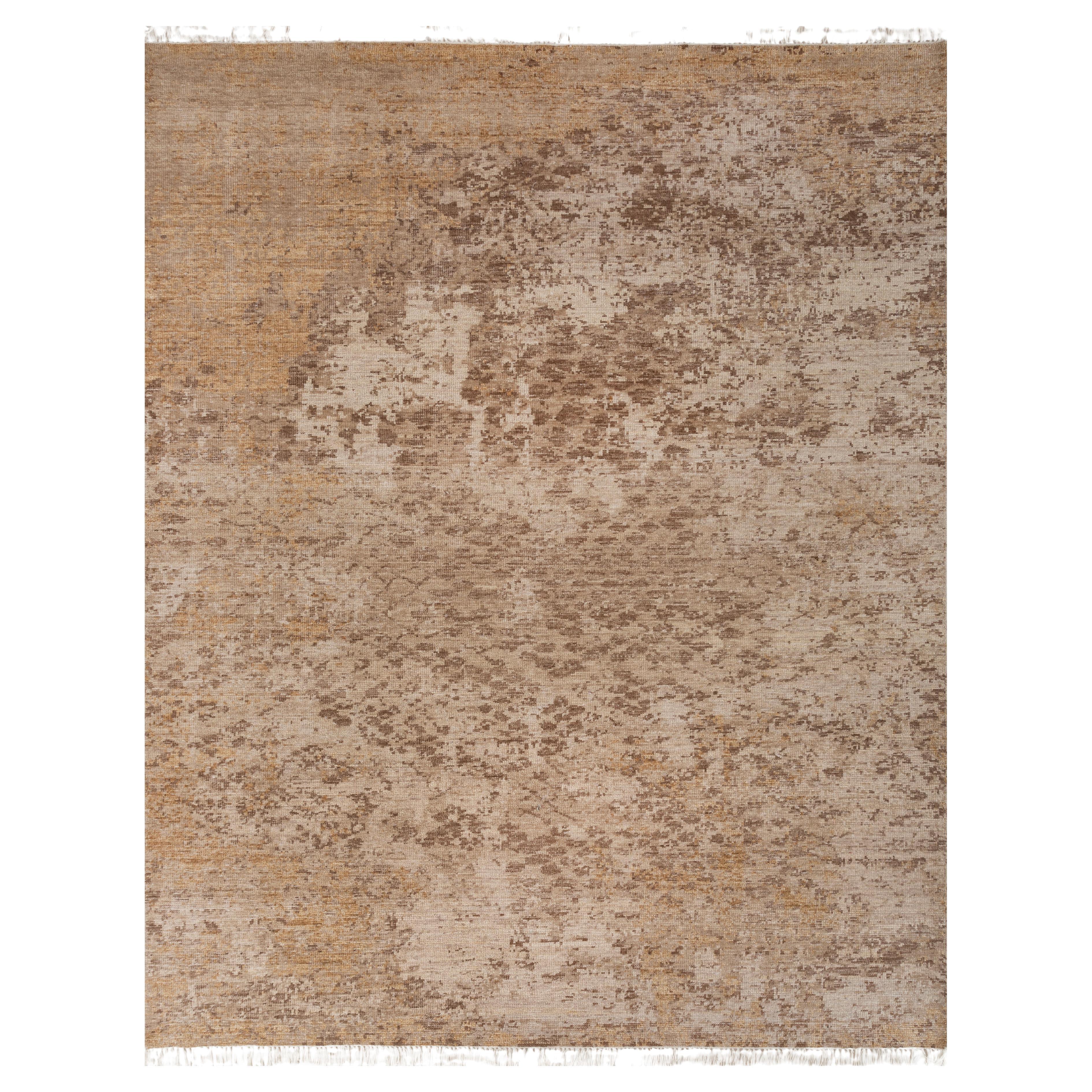 Jaipur Rugs 8x10 Piedi Tappeto annodato a mano in lana moderno beige e marrone
