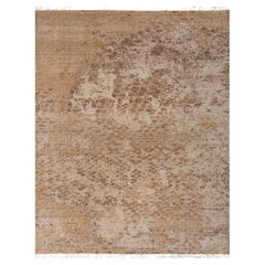 Jaipur Rugs 8x10 Piedi Tappeto annodato a mano in lana moderno beige e marrone