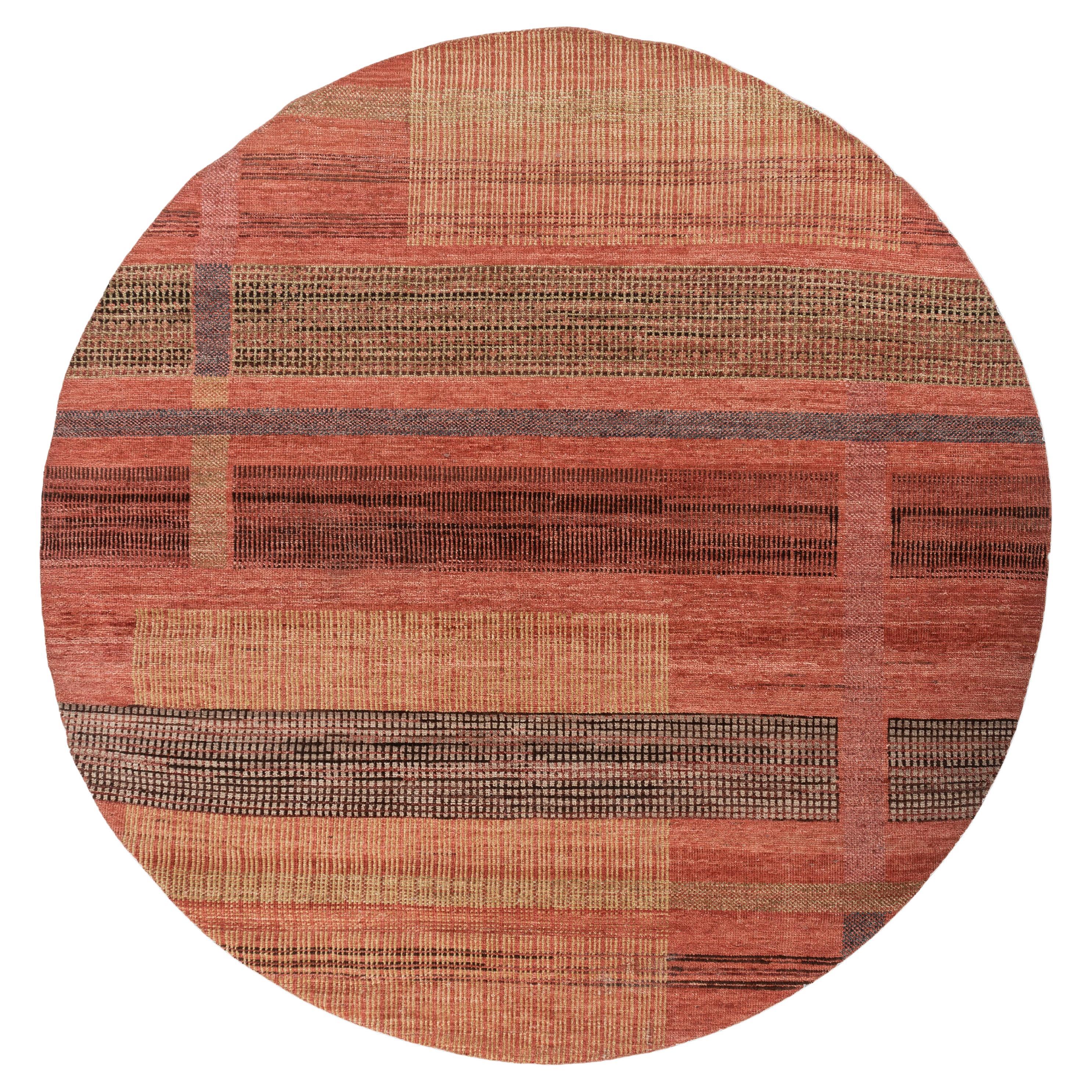 Jaipur Rugs 6X6 Piedi Tappeto annodato a mano in lana moderno rosso e arancione