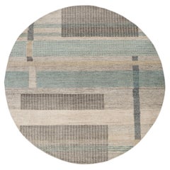 Jaipur Rugs Tapis 6X6 pieds noués à la main Tapis moderne en laine bleu