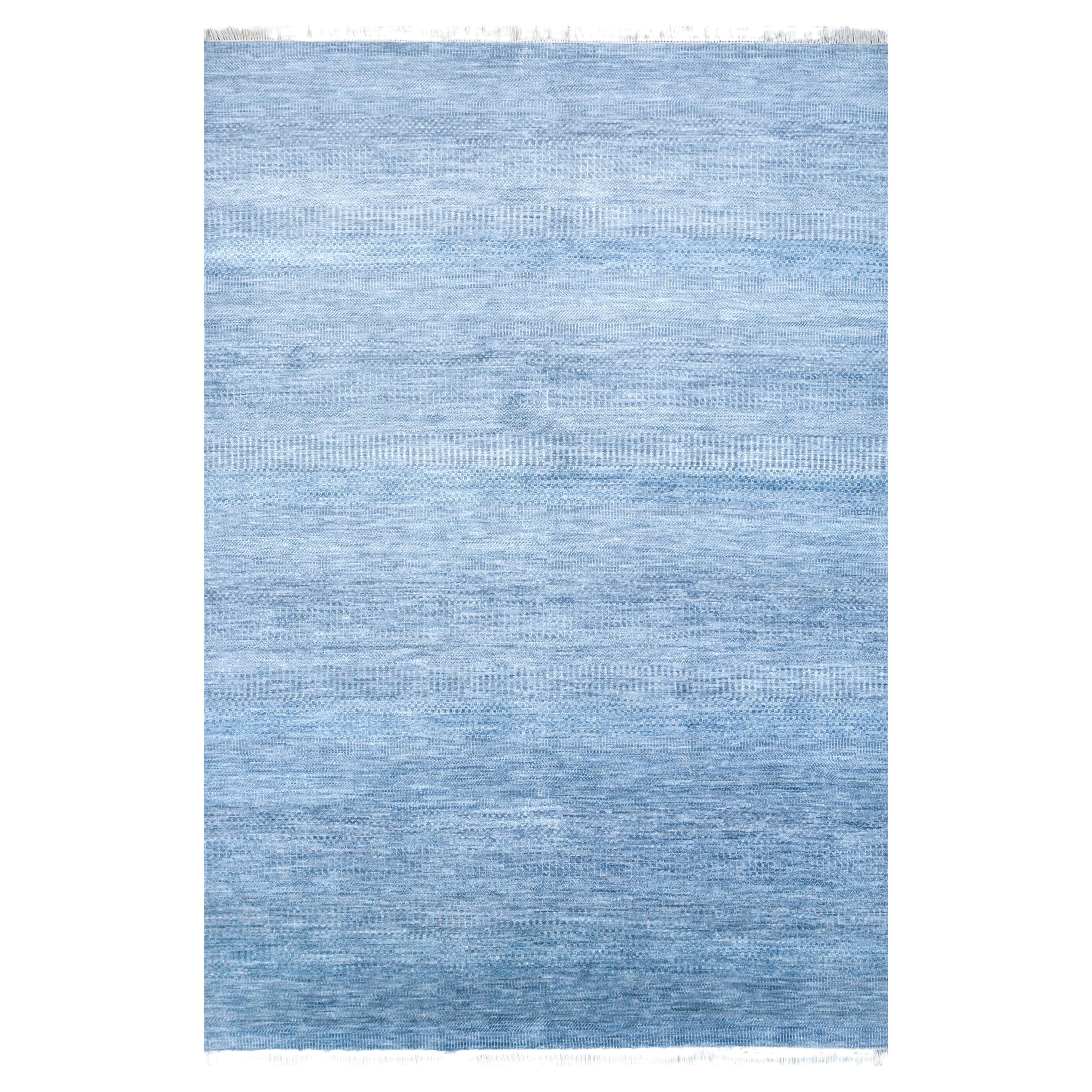 Tappeto Jaipur Rugs 6x9 Piedi Annodato a Mano in Lana e Viscosa Moderna Blu