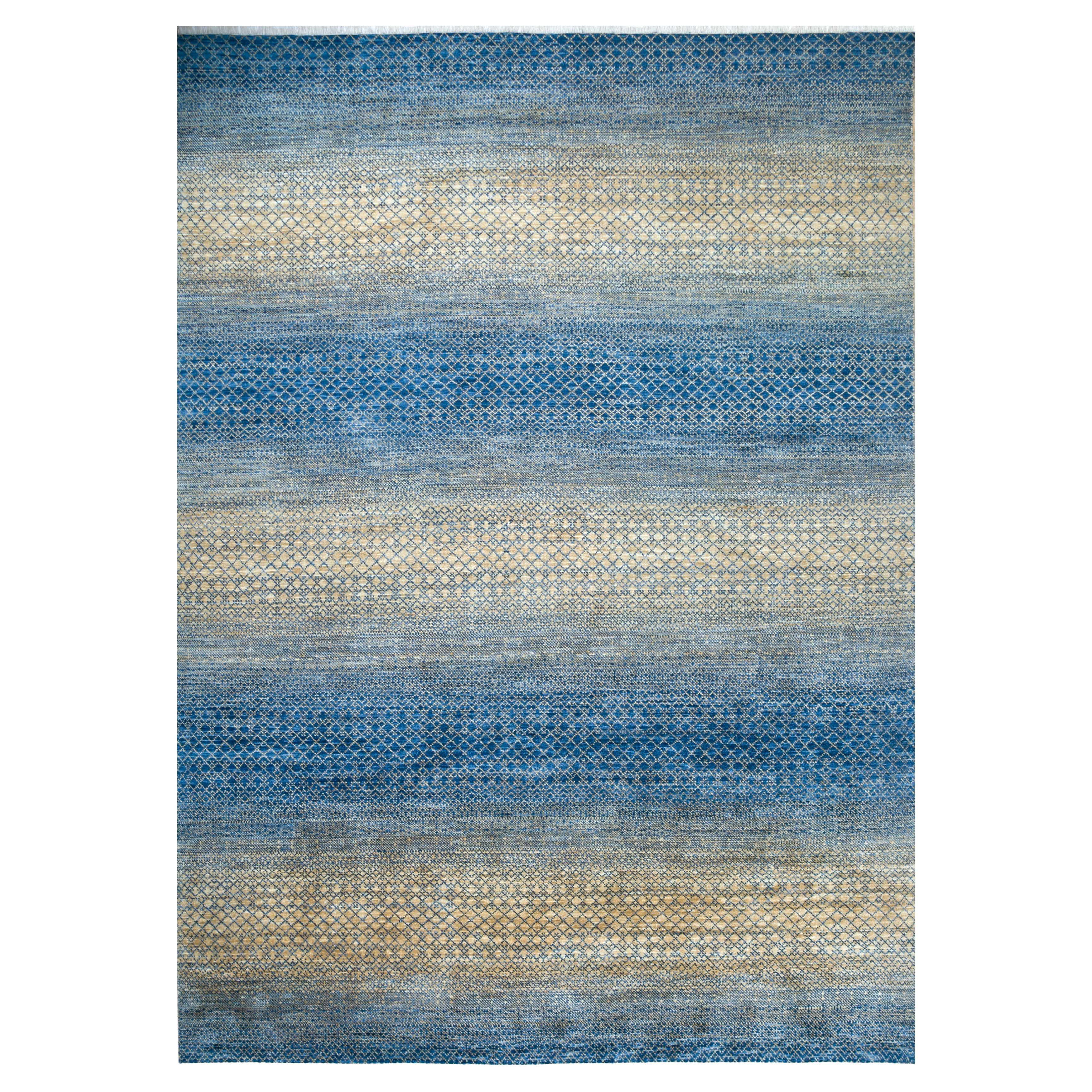 Jaipur Rugs 8x10 Piedi Tappeto annodato a mano in lana Tappeto moderno blu