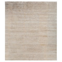 Tappeto Jaipur Rugs 8x10 Piedi Annodato a Mano in Lana e Seta Moderno Avorio