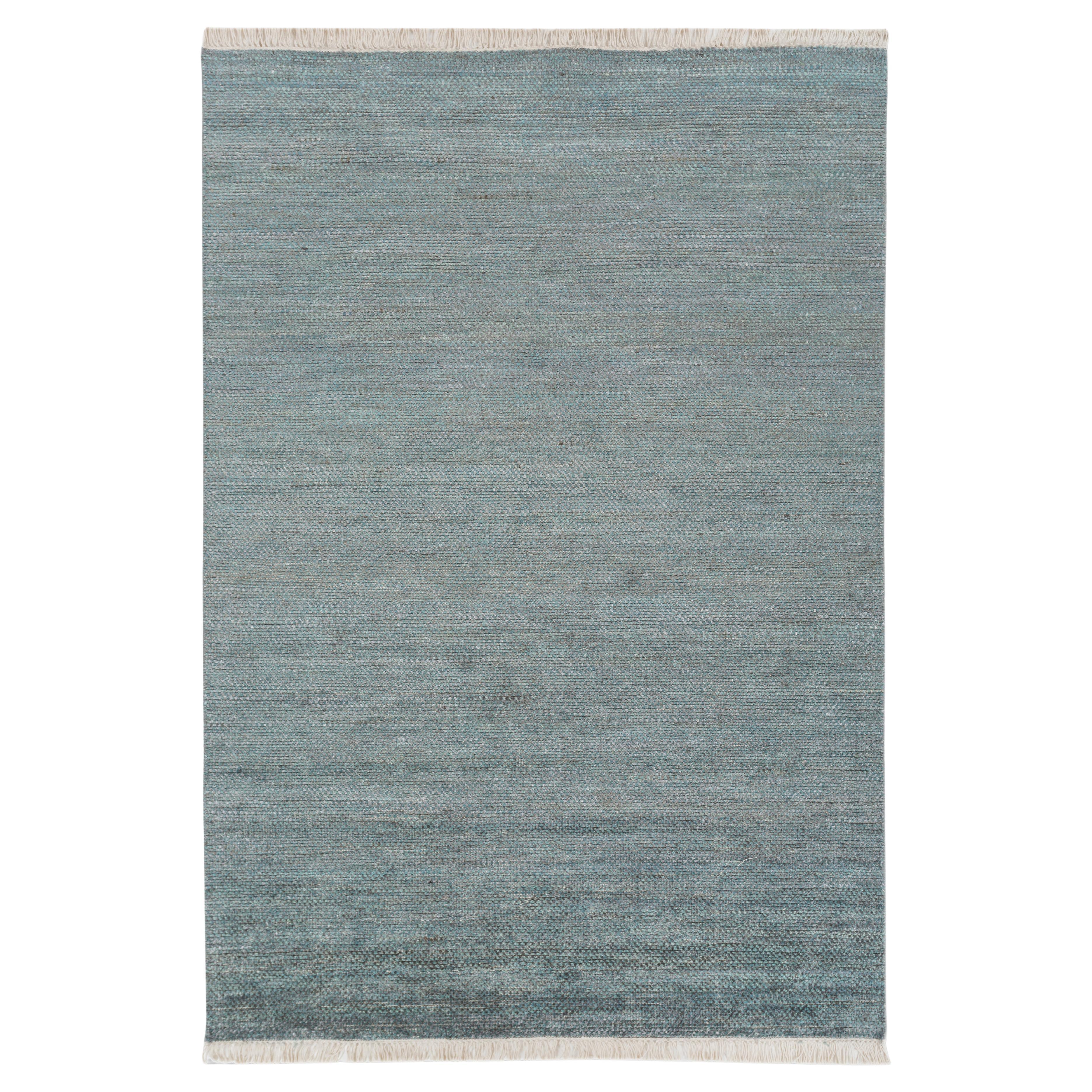 Tappeto Jaipur Rugs 5X8 Piedi Annodato a mano in Lana e Seta Moderna Blu