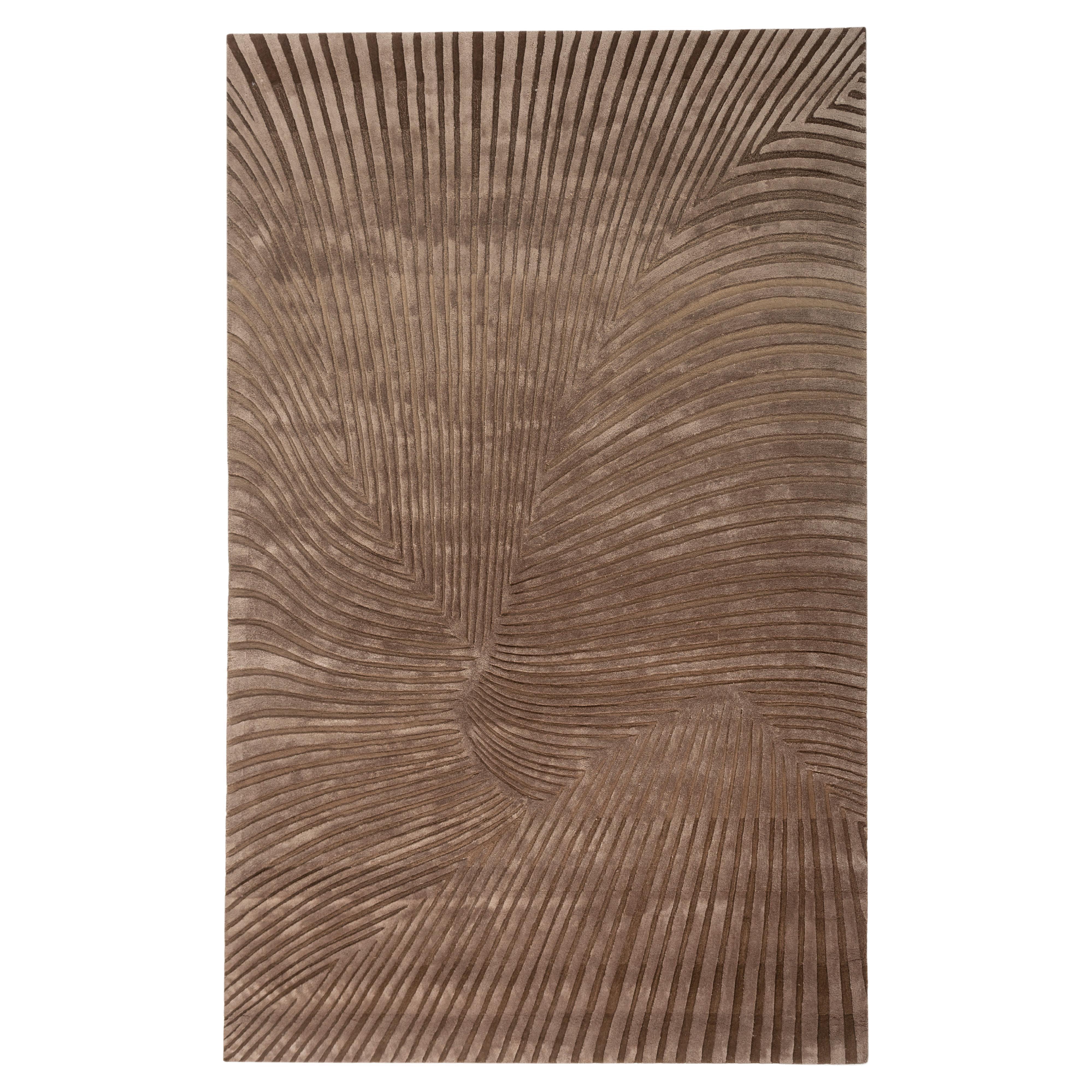 Tappeto Jaipur Rugs 6X9 Piedi Tappeto trapuntato a mano in lana e viscosa Moderno Beige e Marrone