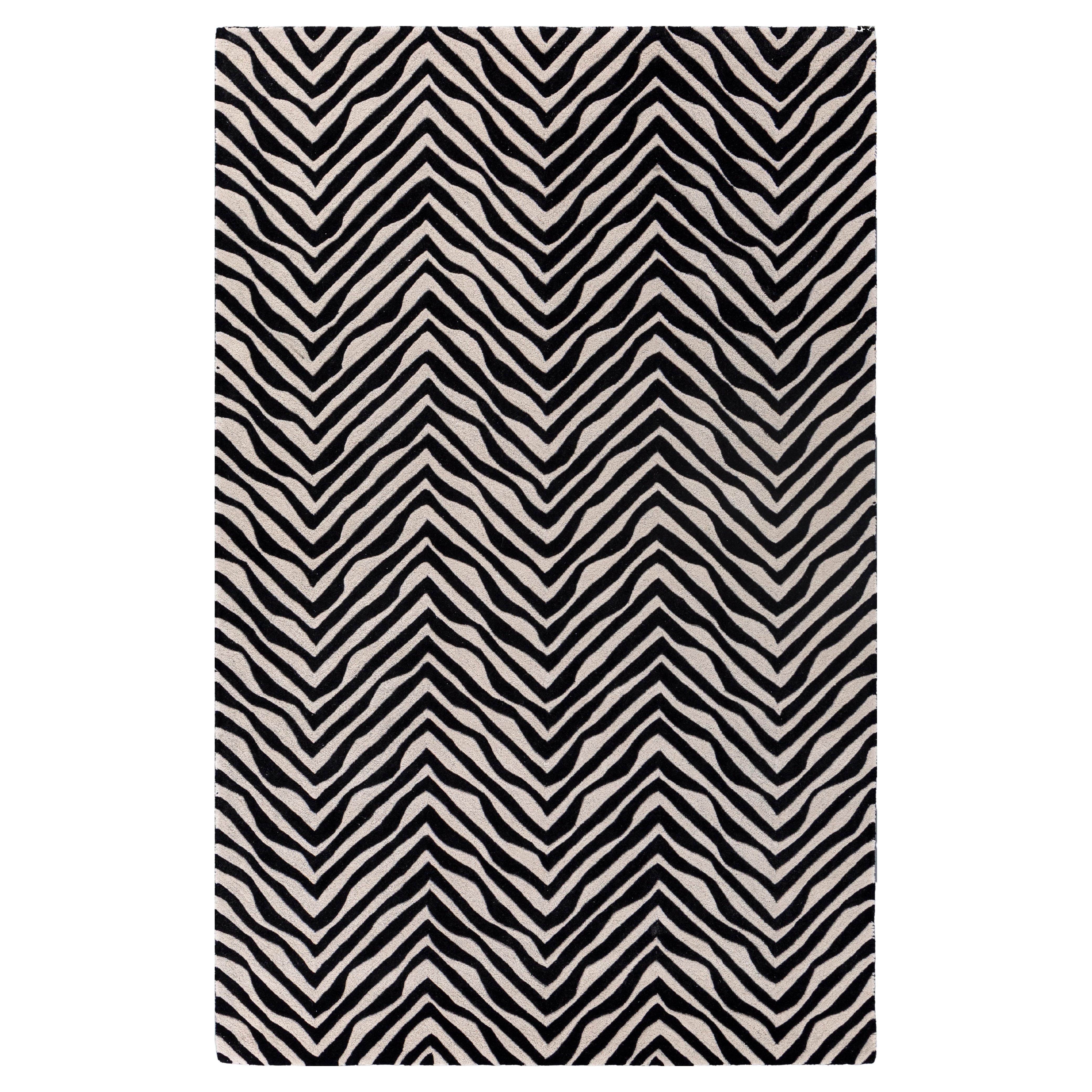 Jaipur Teppiche 4x6 Füße Hand getuftet Teppich Wolle Modern Grau Und Schwarz Teppich