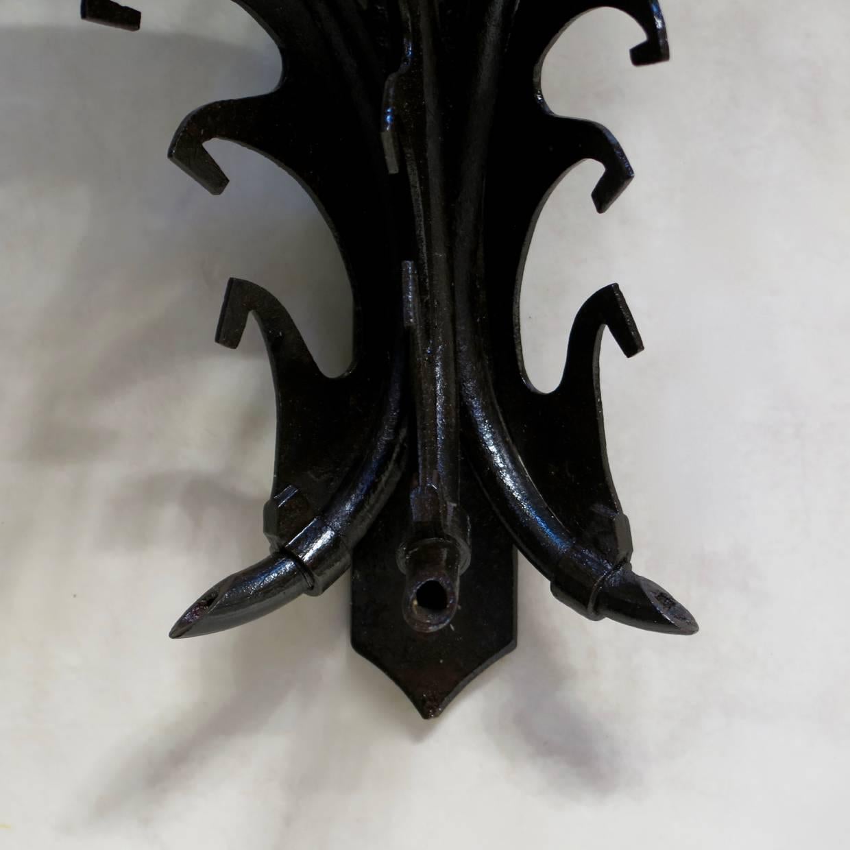 Set of Four Neo-Gothic Iron Sconces, France, 1940s For Sale 2