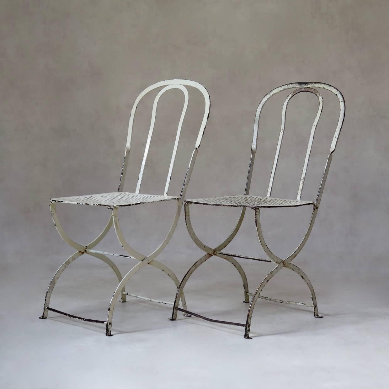 French Set of 14 Garden Chairs, France, 1920s