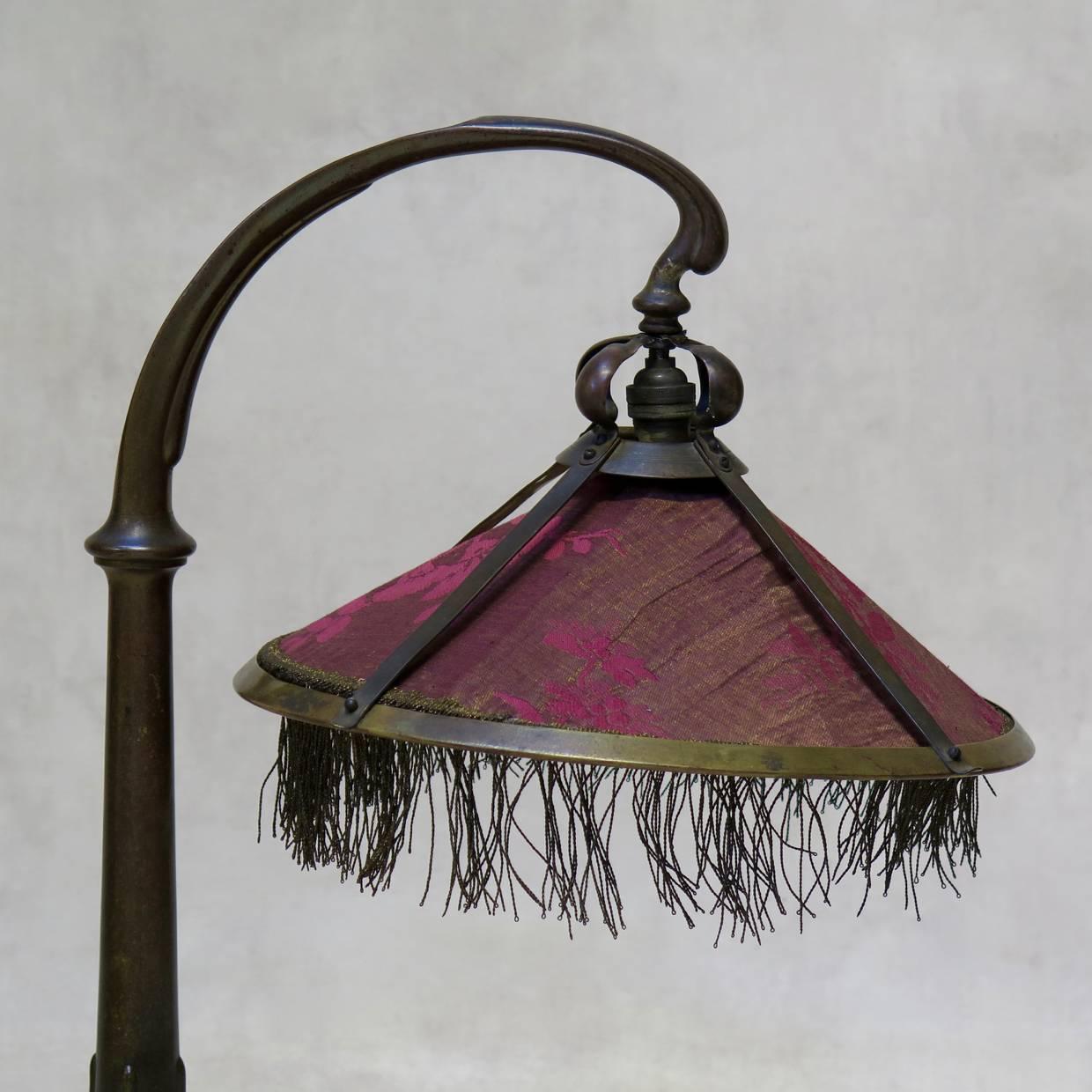 French Solid Bronze Art Nouveau Table Lamp France, circa 1900 For Sale