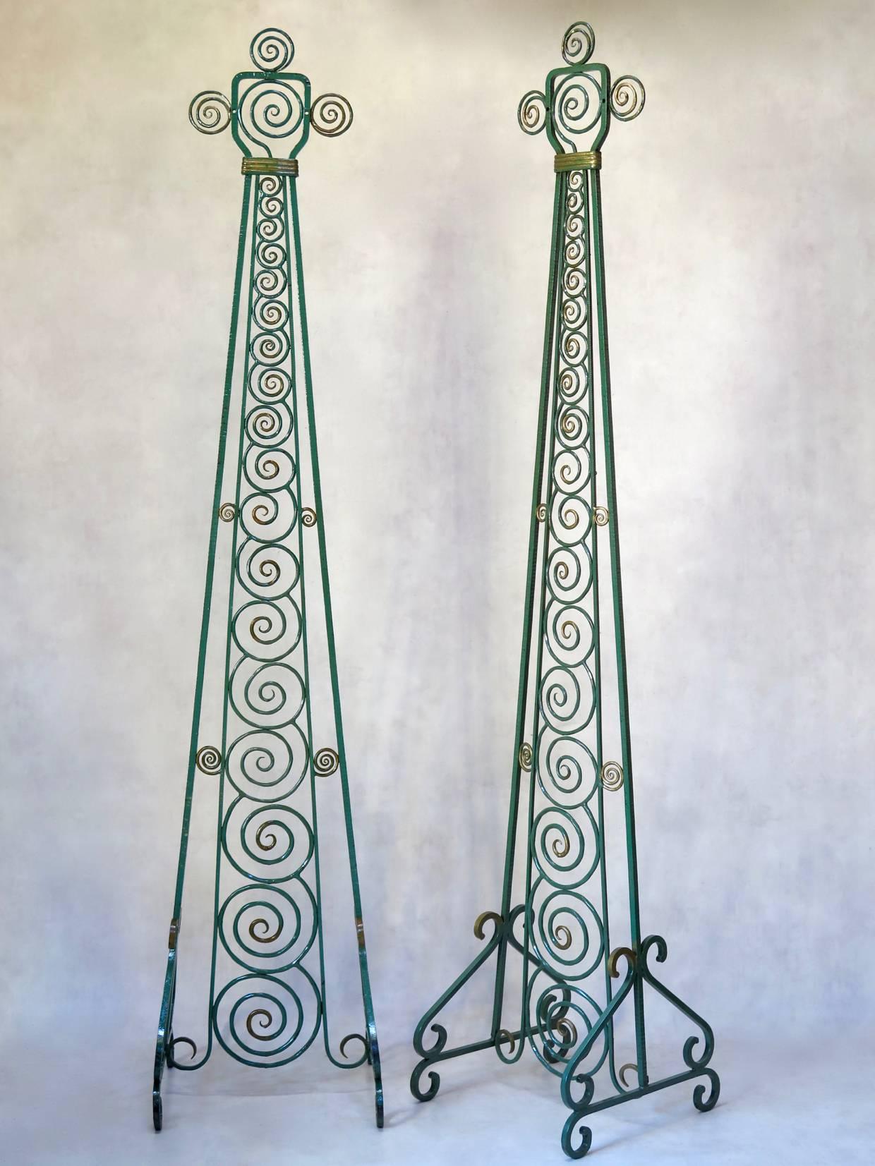 One-of-a-Kind Iron Set, Two Tables and Two Columns, France, circa 1950s For Sale 2