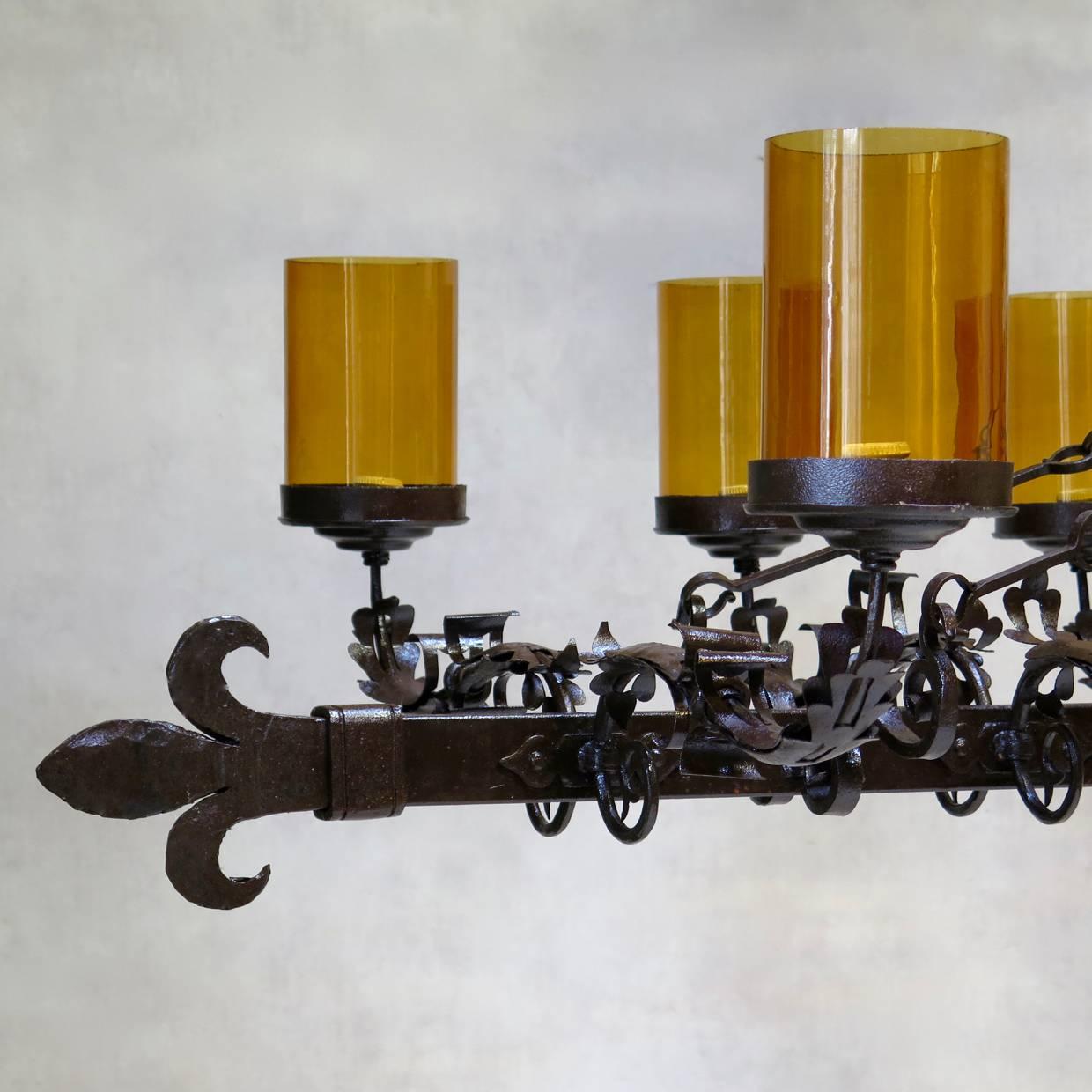 large iron chandeliers