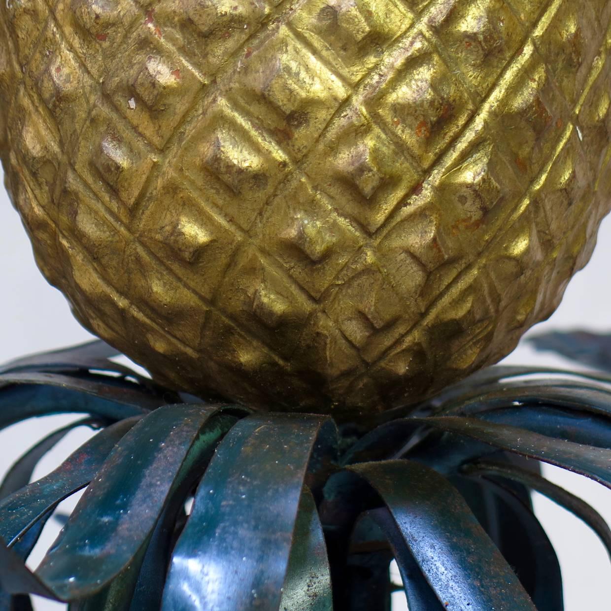 20th Century Painted Pineapple Chandelier, France, circa 1950s For Sale