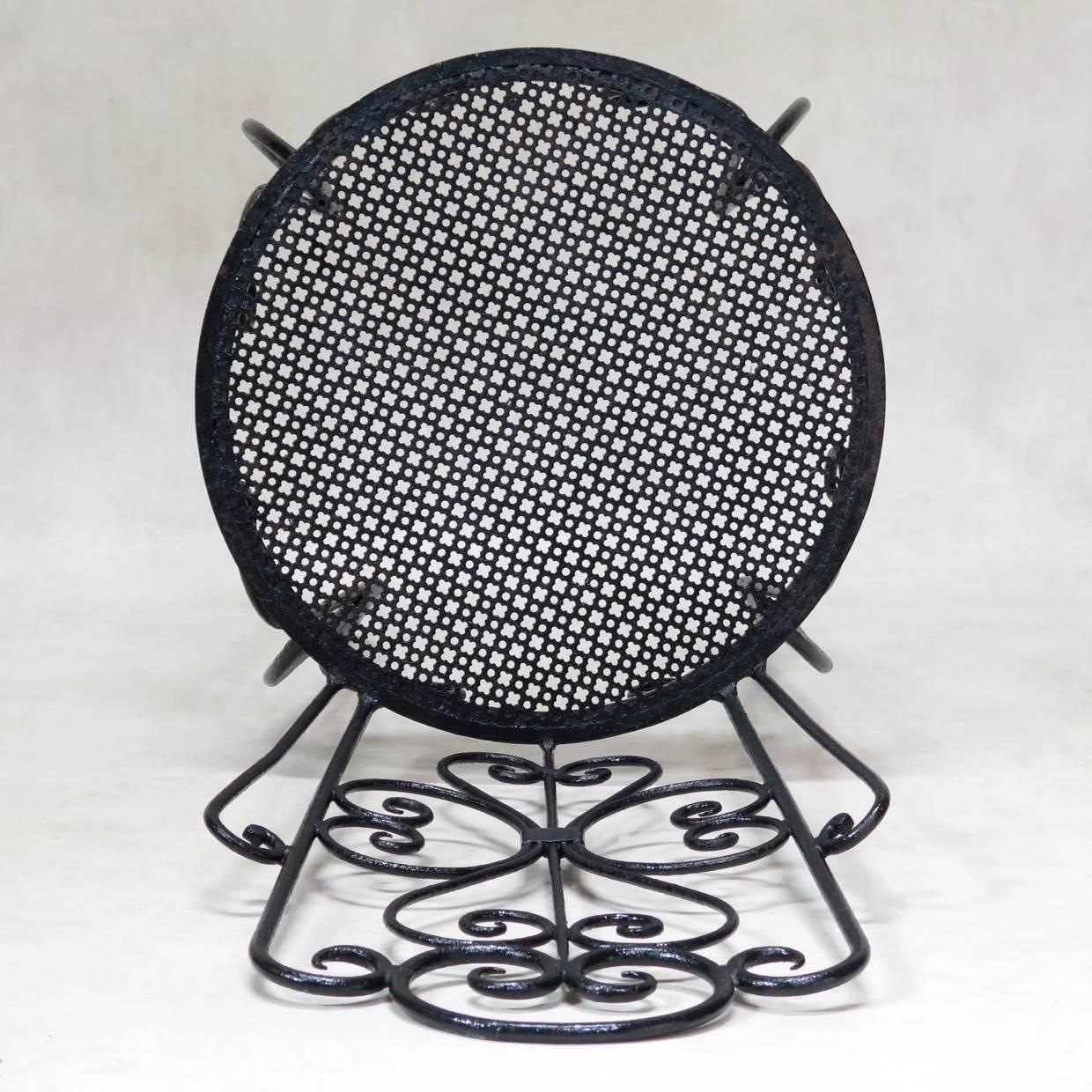 Pair of Art Deco Iron Chairs, France, circa 1950s 3