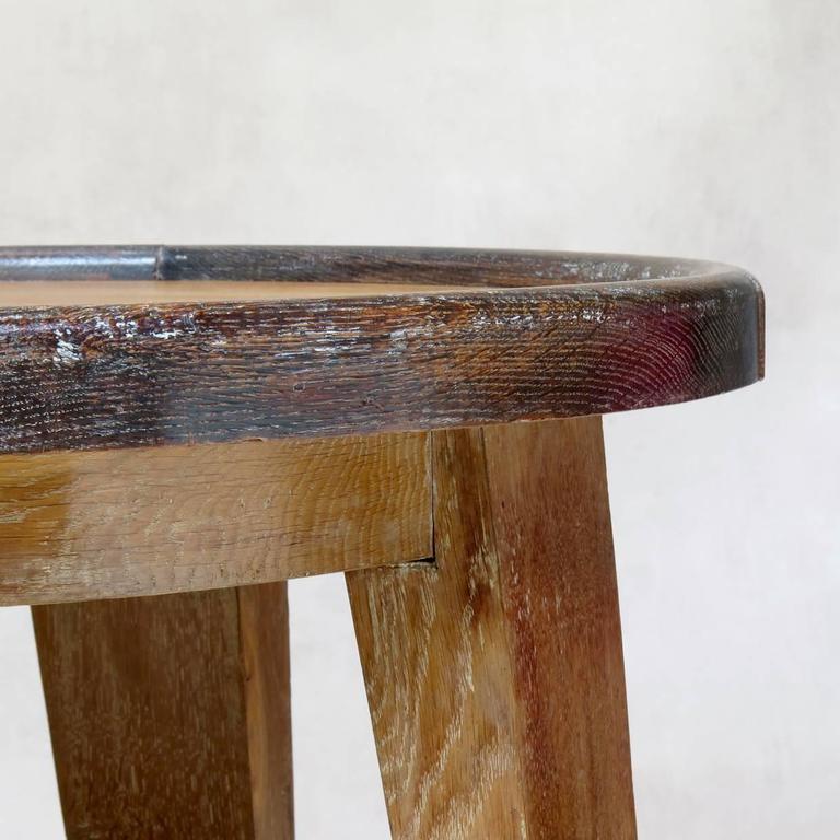 Cerused Round Coffee Table, France, circa 1950s at 1stdibs