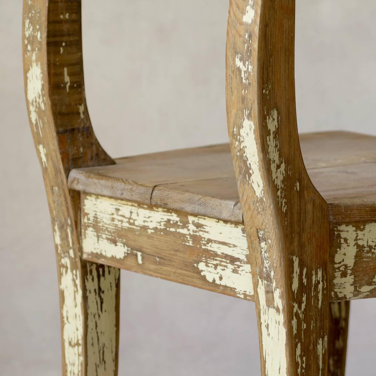 Faux-Pair of Rustic Pine Chairs, France, 19th Century For Sale 2