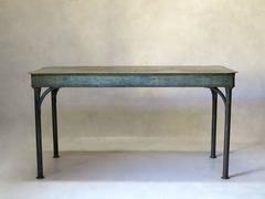 Iron Dining Table with Green Patina, France, circa 1920s