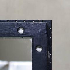 Modernist Iron Cheval Mirror, France, circa 1950s