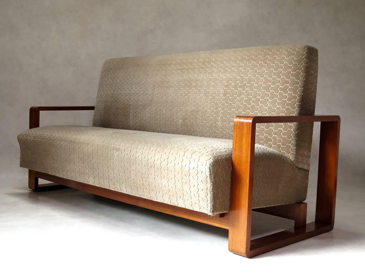 Mid-Century Modern Sofa and Two Armchairs, France, 1950s