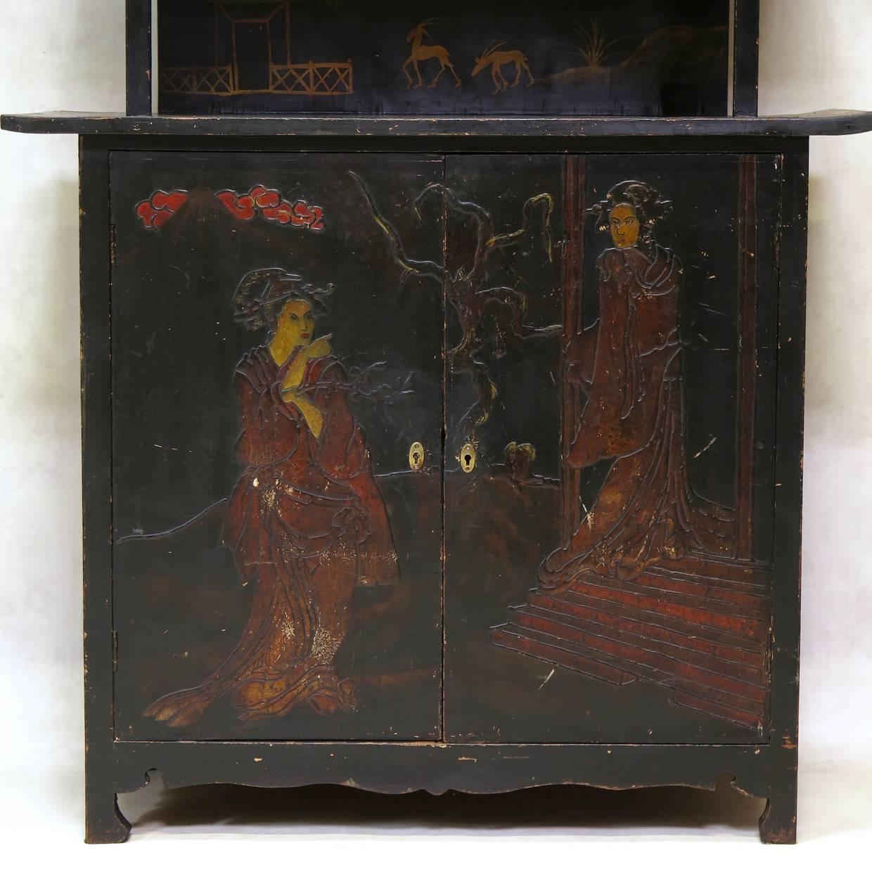 Chinoiserie Cabinet, France, Early 1900s In Good Condition In Isle Sur La Sorgue, Vaucluse