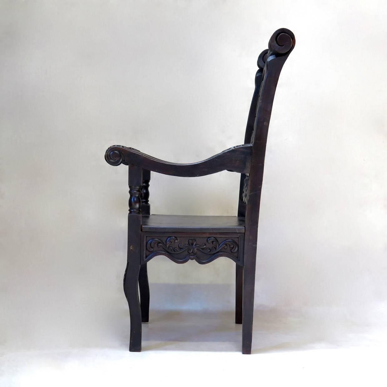 Baroque Style Carved Wood Armchairs, France, circa 1900s In Good Condition For Sale In Isle Sur La Sorgue, Vaucluse