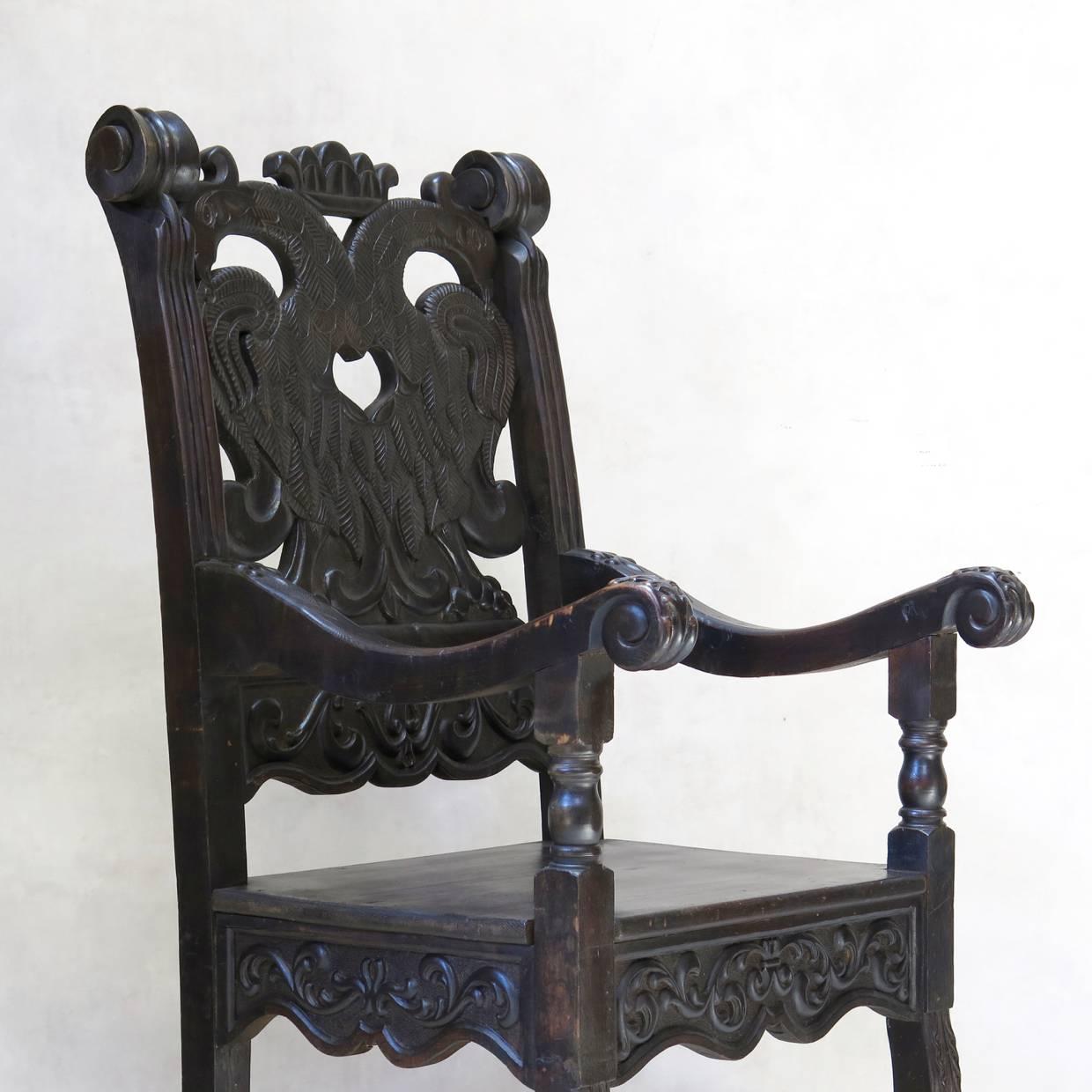 Baroque Style Carved Wood Armchairs, France, circa 1900s For Sale 1
