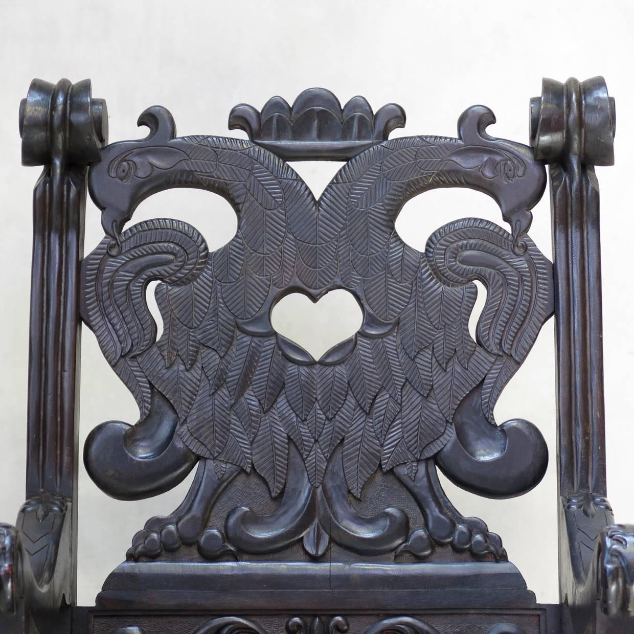 Baroque Style Carved Wood Armchairs, France, circa 1900s For Sale 2