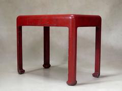 French Art Deco "Chinoiserie" Red Craquelé Desk, circa 1920s