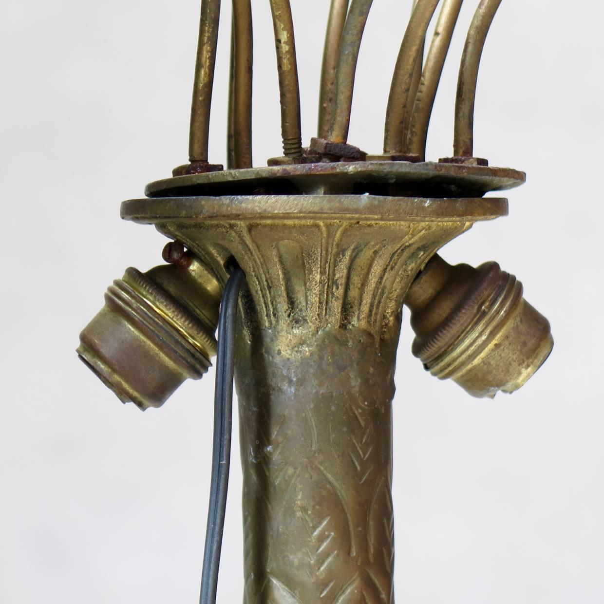 One-of-a-Kind Brass Palmtree Lamps, France, circa 1930s For Sale 2