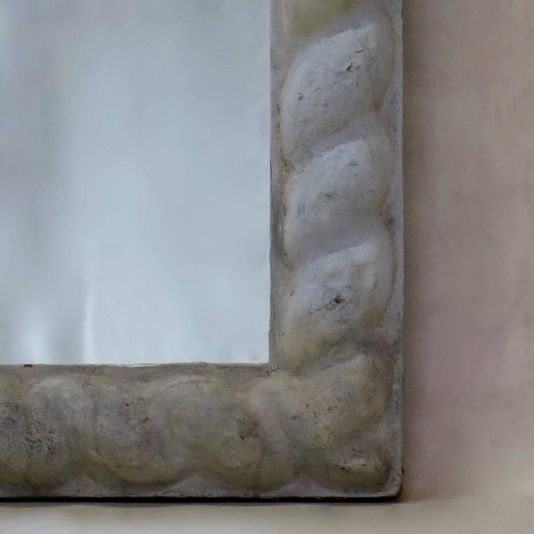 Large French Antique Zinc Frame with Mirror For Sale at 1stDibs
