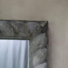 Large French Antique Zinc Frame with Mirror