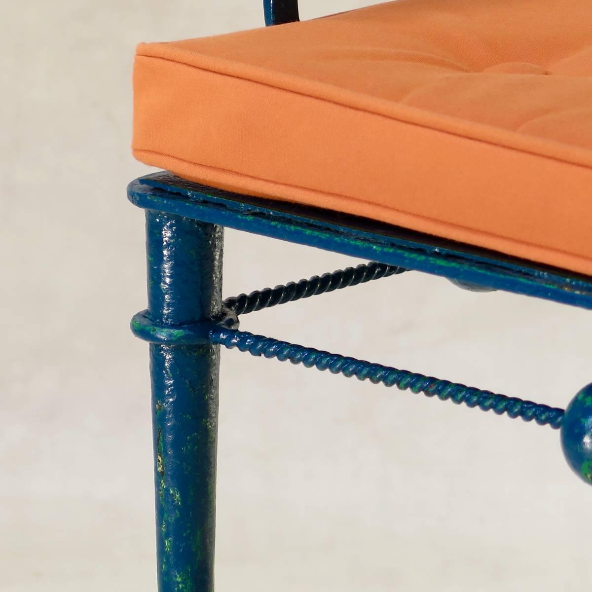 French Art Deco Wrought-Iron Chair in the Style of Poillerat, circa 1930s 2