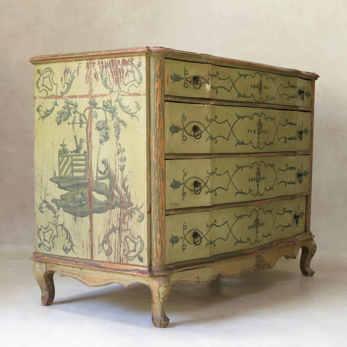 Baroque Italian Louis XV Style 1940s Chest of Drawers
