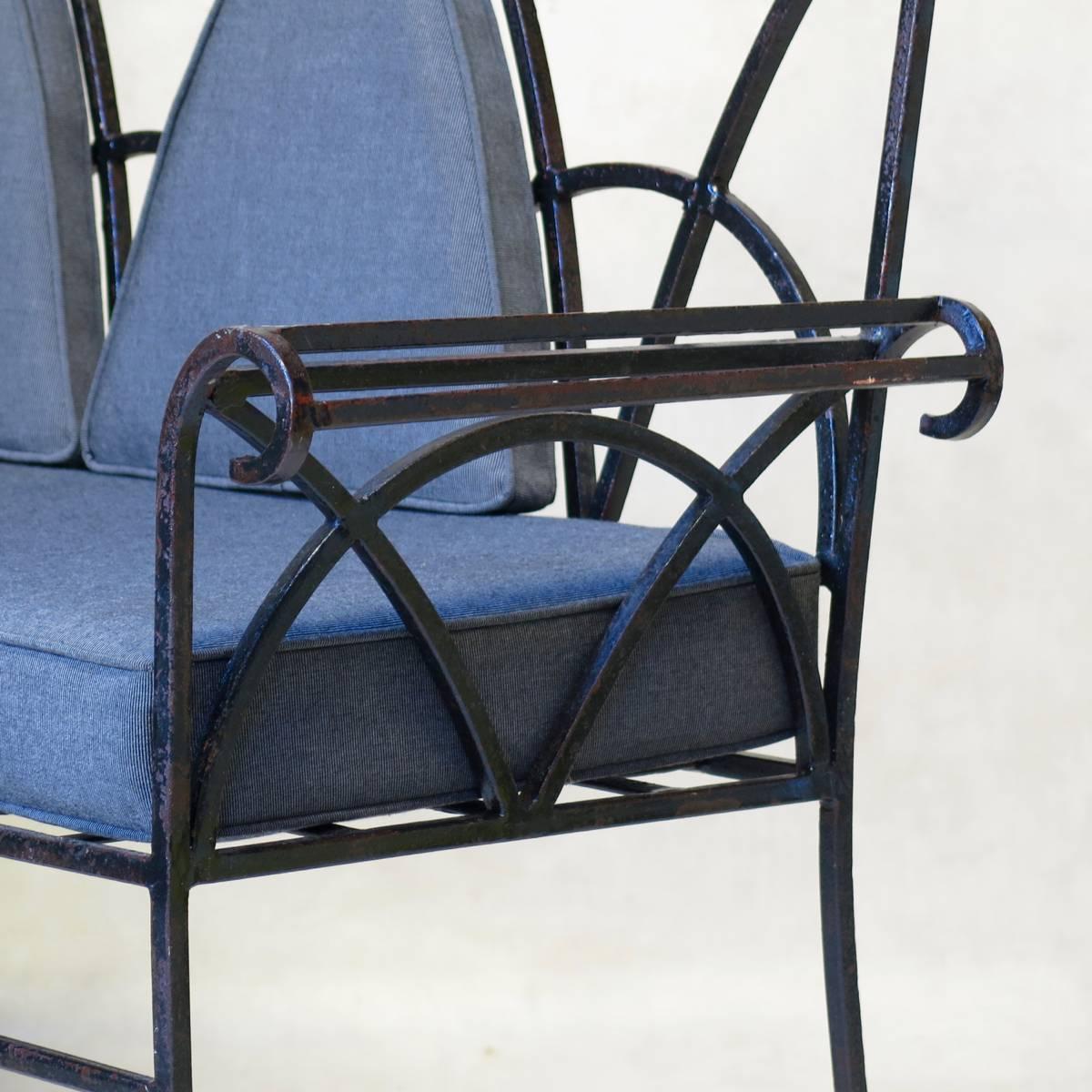 French Wrought Iron Settee, circa 1940s For Sale 2