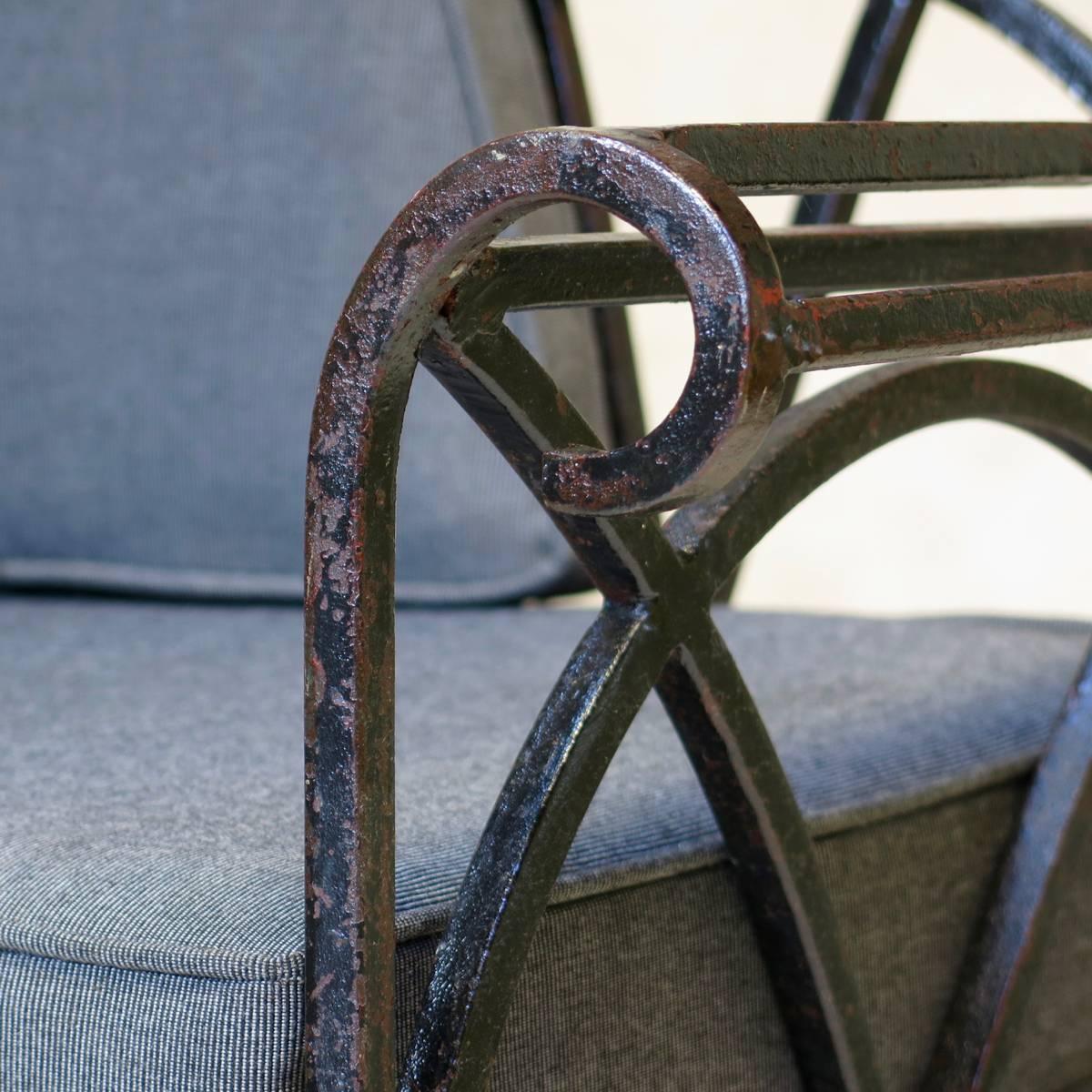 French Wrought Iron Settee, circa 1940s For Sale 3