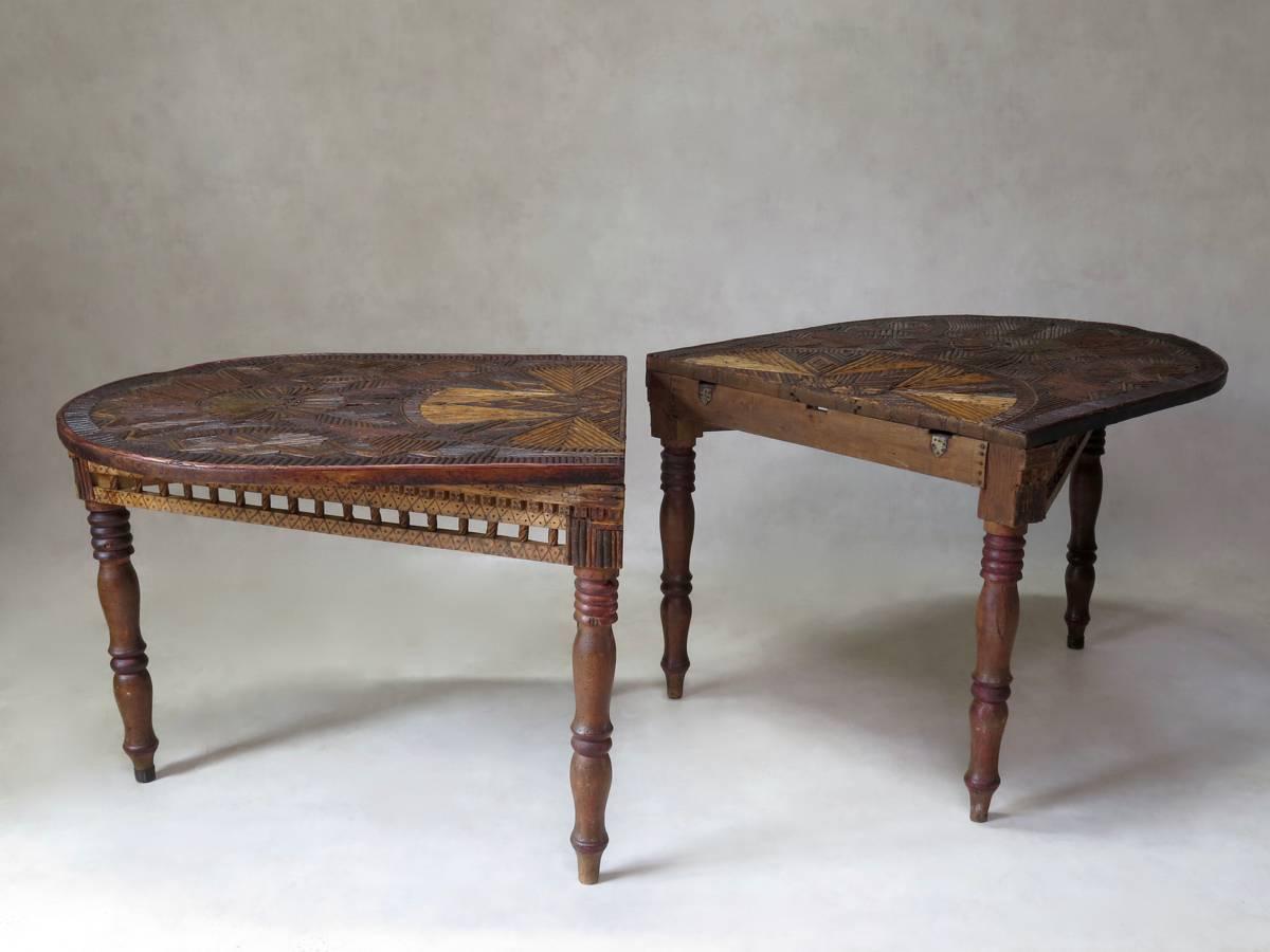 Inlay Oblong Twig-Top Table in Two Parts, France, 19th Century