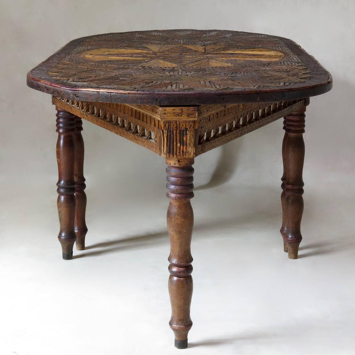 French Oblong Twig-Top Table in Two Parts, France, 19th Century