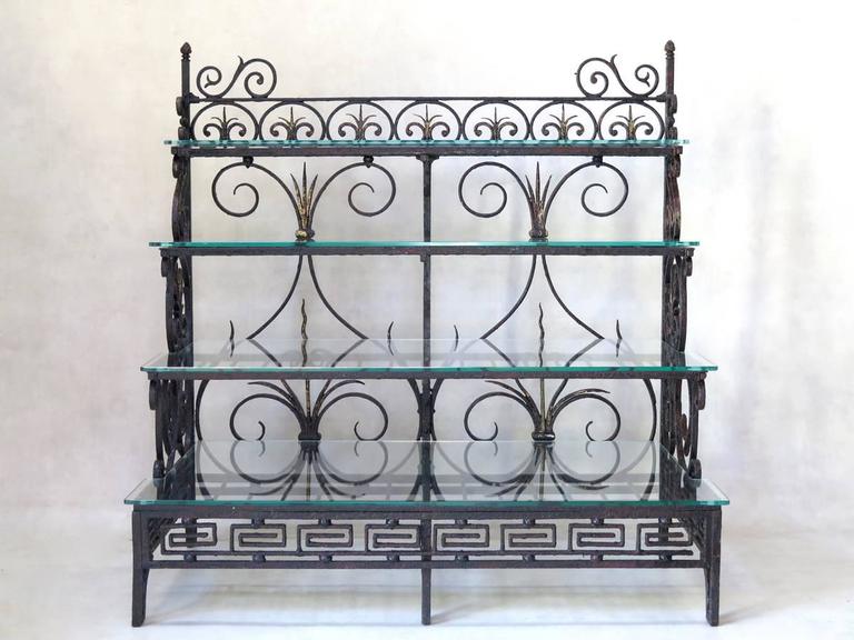 French Wrought Iron Shelves Dated, Wrought Iron Shelves Stands