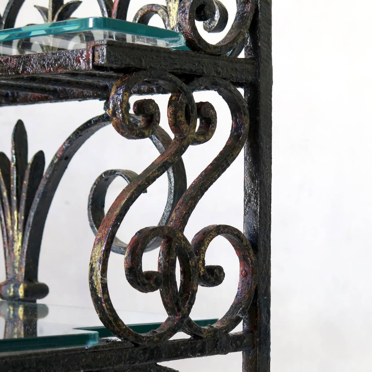 19th Century French Wrought-Iron Shelves, Dated 