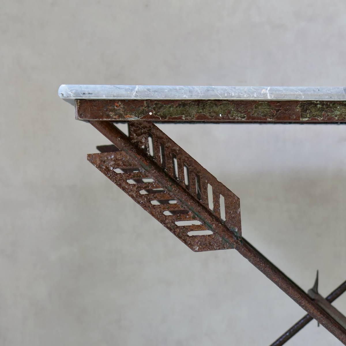 20th Century Elegant French 1940s Iron and Marble 