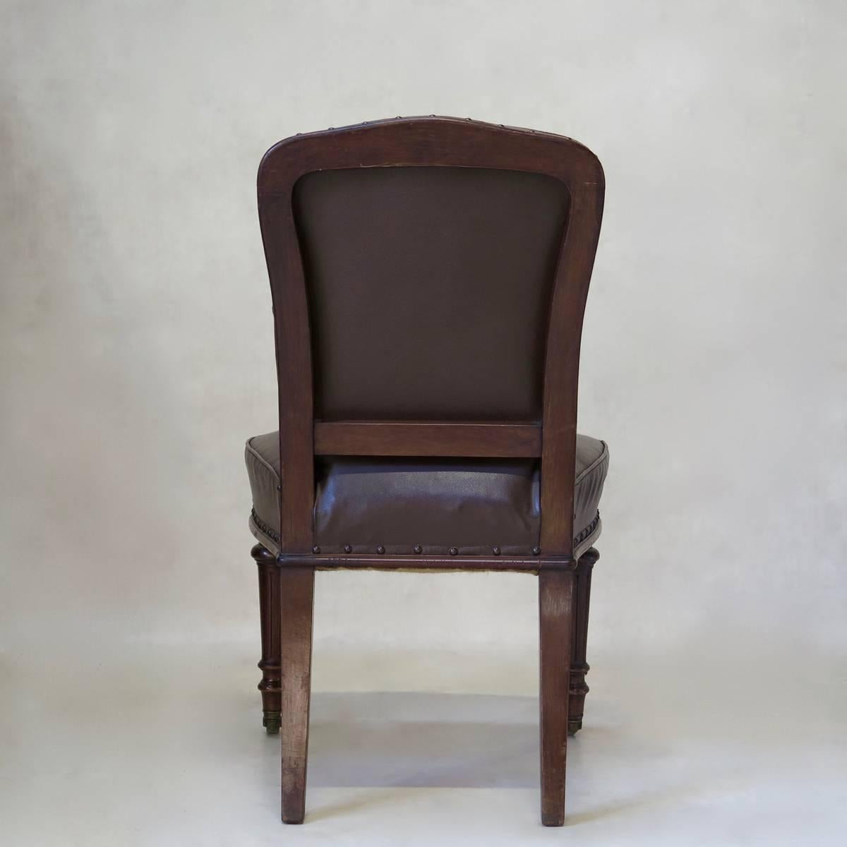 Français Chaise de bureau française du XIXe siècle en vente