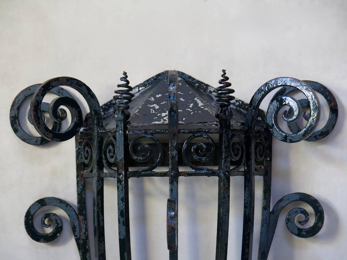 Art Deco Large Pair of French 1930s Iron Sconces For Sale