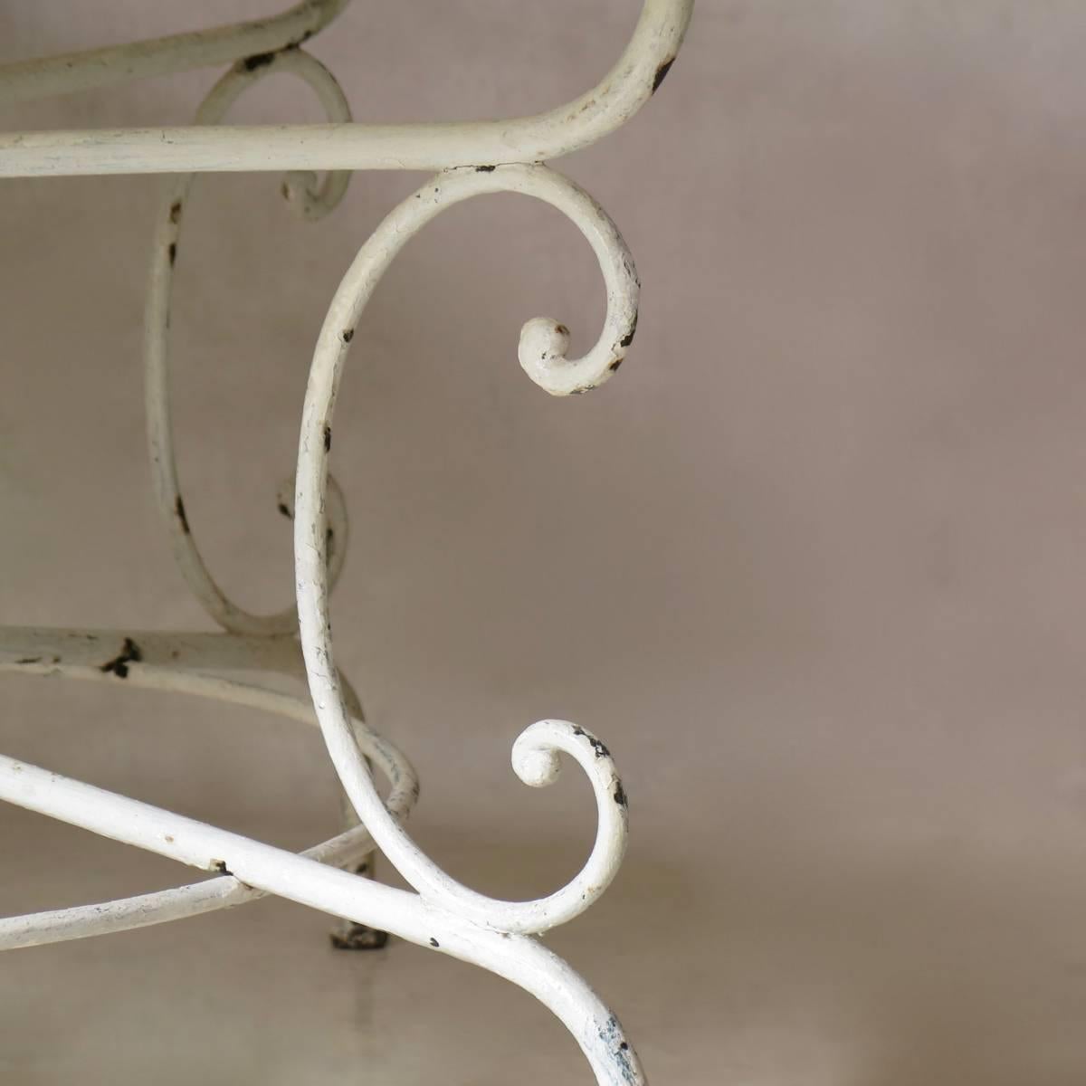 Wrought Iron Unusually Large French Iron and Marble Table, circa 1910