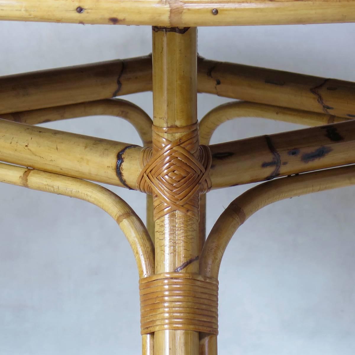 French Bamboo Dining Table, France, circa 1960s