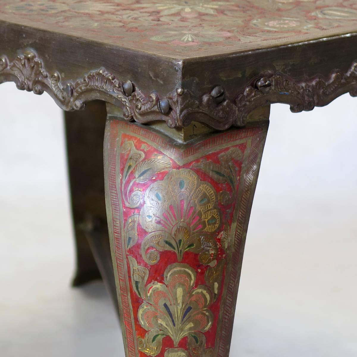 Cloisonné Brass Coffee Table, Early to Mid-20th Century 2