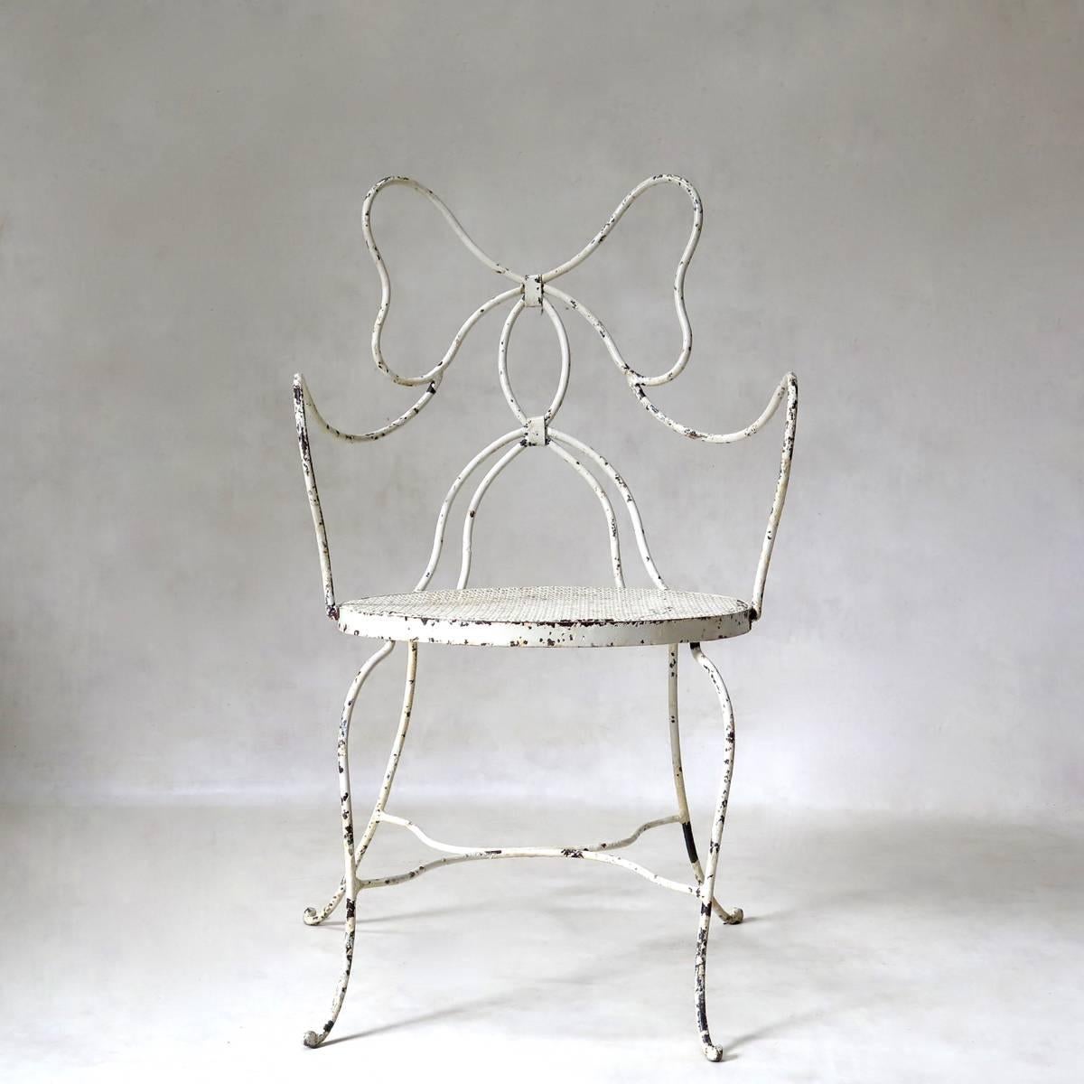 Peint Fauteuil et chaise «ow » français des années 1950 en vente