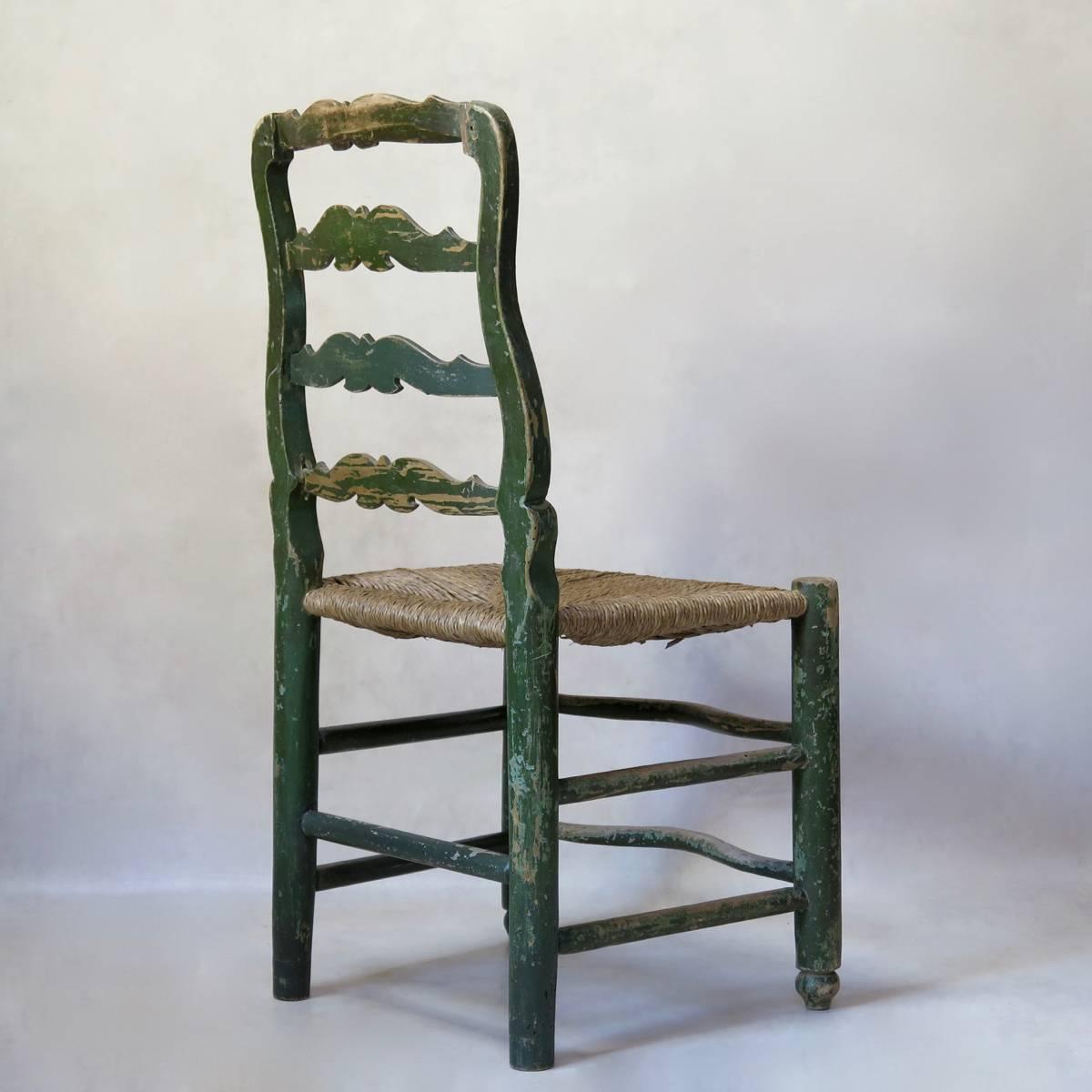 Painted French 18th Century Country Style Chairs For Sale